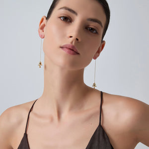 Lily Of Valley Flower Drop Threader Earrings