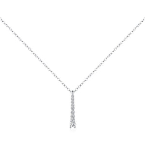 Moissanite Graduated Bar Pendant Necklace