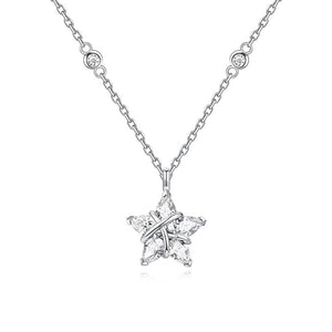 Celestial Star CZ Wrap Wire Pendant Necklace