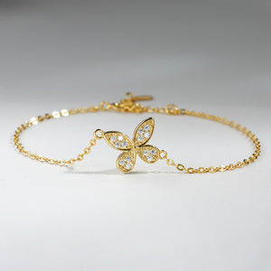 Minimalist Moissanite Butterfly Chain Bracelet