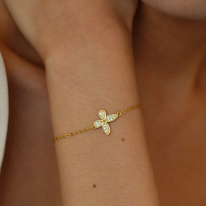 Minimalist Moissanite Butterfly Chain Bracelet