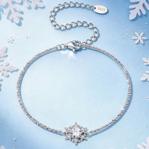 Snowflake Moissanite Charm Chain Bracelet