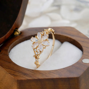 Color Marquise CZ Snowflake Floral Band Ring