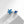 Mismatch Flower Square Blue CZ Stud Earrings