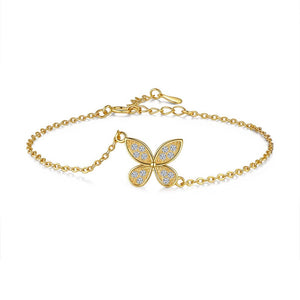 Minimalist Moissanite Butterfly Chain Bracelet