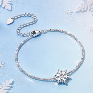 Snowflake Moissanite Charm Chain Bracelet