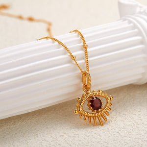 Evil Eye Birthstone Talisman Pendant Necklace