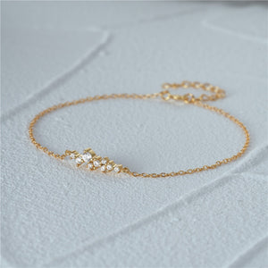 Minimalist CZ Organic Cluster Chain Bracelet