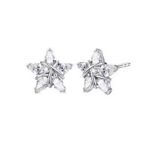 Dainty Clear Star CZ Wrap Wire Stud Earrings