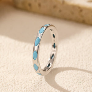 Marquise Turquoise Eternity Stacker Band Ring