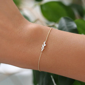 Minimalist CZ Organic Cluster Chain Bracelet