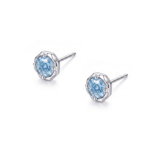 Dainty Rose Cut Faceted Floral Stud Earrings