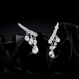 Dainty Multi Dangle CZ Climber Stud Earrings
