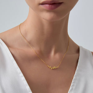 Ginkgo Leaf Nature Inspired Bar Necklace