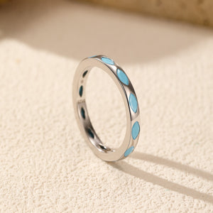 Marquise Turquoise Eternity Stacker Band Ring