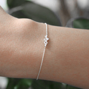 Minimalist CZ Organic Cluster Chain Bracelet