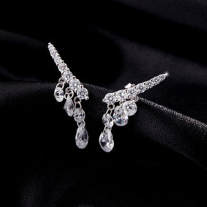 Dainty Multi Dangle CZ Climber Stud Earrings