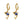 Ocean Dolphin Blue Stone Drop Hoop Earrings
