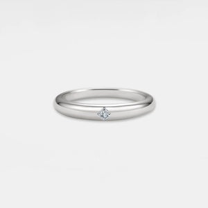 Anello fede nuziale solitario in moissanite