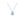 Dainty Blue Teardrop Halo Pendant Necklace
