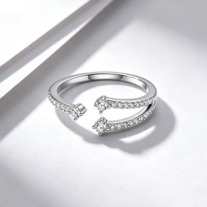 Dainty Pave Multi Layer Adjustable Open Ring