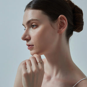 Purple Amethyst Tulip Flower Stacking Ring