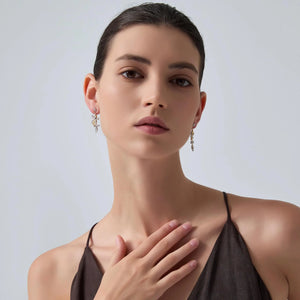 Mismatch Bird Leaf Statement Drop Earrings