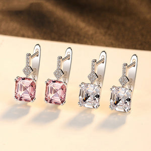 Dainty Cushion-Cut CZ Huggie Hoop Earrings