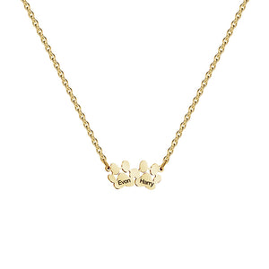 Custom Dog Cat Paw Print Charm Necklace
