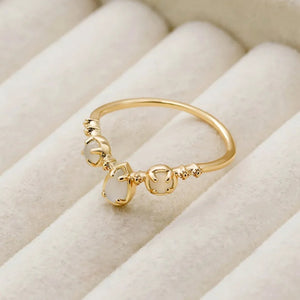 Dainty Multi Shape Moonstone Thin Band Ring