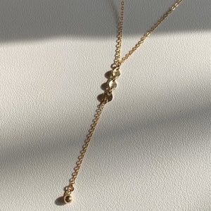 Minimalist Triple Disc Y-Lariat Drop Necklace