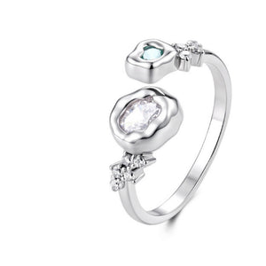 Two-Tone Organic Shape Stackable Open Ring