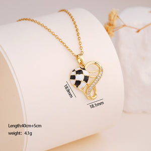 Heart Infinity Football Pendant Necklace