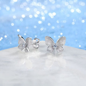 Dainty Butterfly Oval Moissanite Stud Earrings