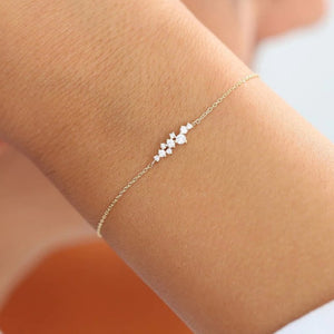 Minimalist CZ Organic Cluster Chain Bracelet