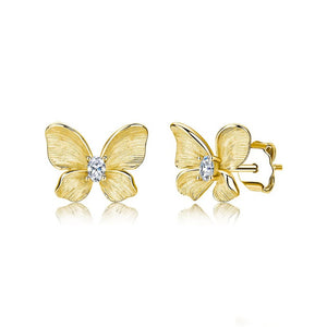 Dainty Butterfly Oval Moissanite Stud Earrings