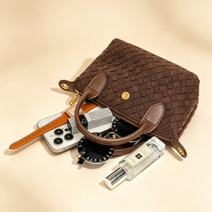 HandWoven Matte Leather Dumpling Handbag