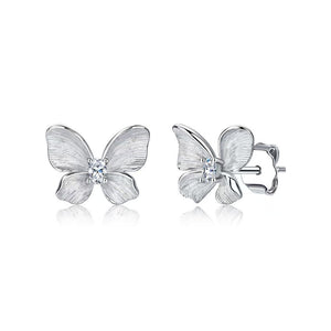 Dainty Butterfly Oval Moissanite Stud Earrings
