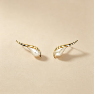 Dainty Teardrop Mother Of Pearl Stud Earrings