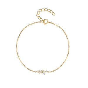 Minimalist CZ Organic Cluster Chain Bracelet