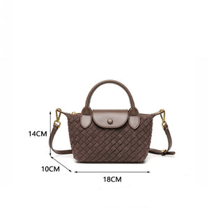 HandWoven Matte Leather Dumpling Handbag