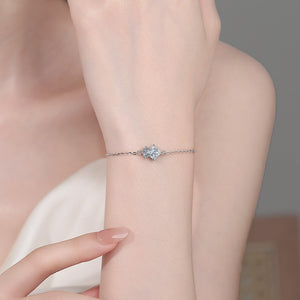 Princess Moissanite Adjustable Chain Bracelet
