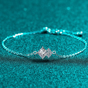 Princess Moissanite Adjustable Chain Bracelet