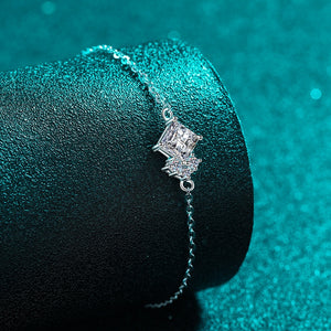 Princess Moissanite Adjustable Chain Bracelet