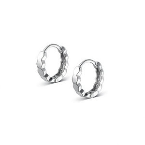 Tiny Geometric Faceted Huggie Hoop Earrings
