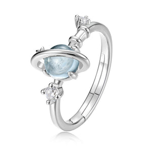 Sky Blue Topaz Planet Cosmic Adjustable Ring