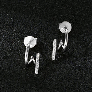 Moissanite Illusion Double Row Stud Earrings
