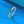 Blue Heart CZ Solitaire Half Eternity Band Ring