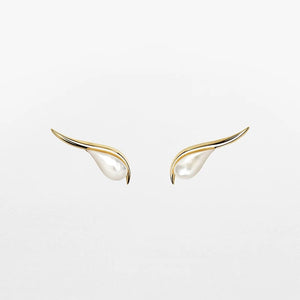 Dainty Teardrop Mother Of Pearl Stud Earrings