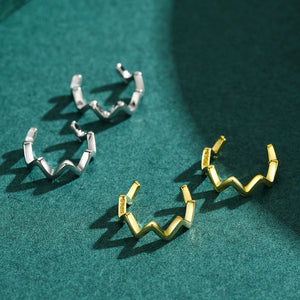 Minimalist Geometric Wave Clip-On Earrings